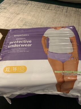 Amazon Basics Women's Protective Underwear - Purple, XL (16 Count)